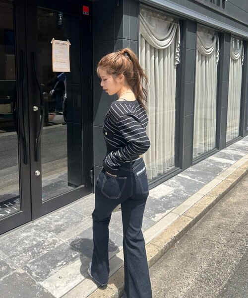 Chico(チコ)の「【3サイズ展開/スタイルアップ◎】レースデザインフレアデニム(デニムパンツ・レディース・ネイビー/ブルー系その他/ベージュ/スカイブルー・MEDIUM/SMALL/LARGE)」の20枚目の写真