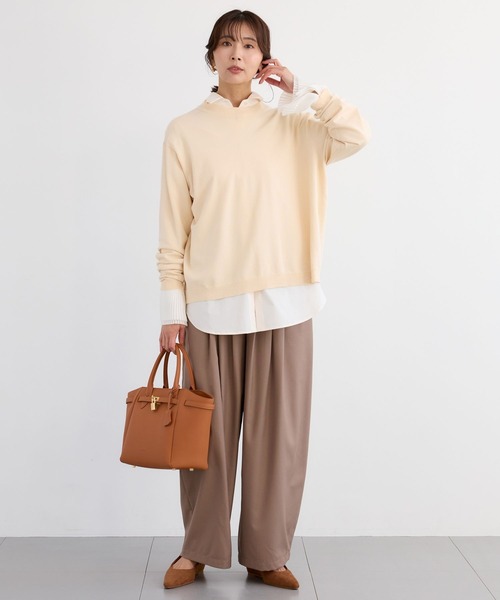 BARNYARDSTORM（バンヤードストーム）の「BARNYARDSTORM / バックボタンニット / ハンドウォッシャブル（ニット/セーター・レディース・ライトグレー/オフホワイト/ブルー・FREE）」の9枚目の写真