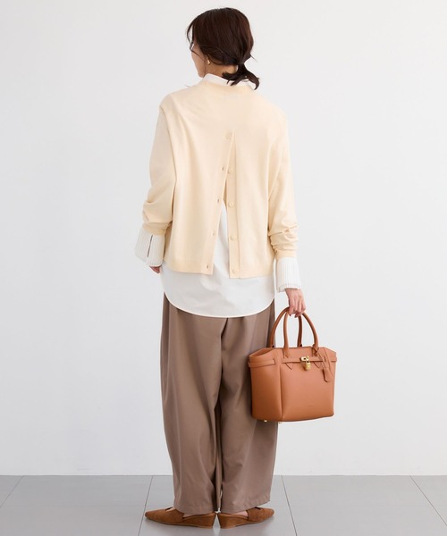 BARNYARDSTORM（バンヤードストーム）の「BARNYARDSTORM / バックボタンニット / ハンドウォッシャブル（ニット/セーター・レディース・ライトグレー/オフホワイト/ブルー・FREE）」の10枚目の写真