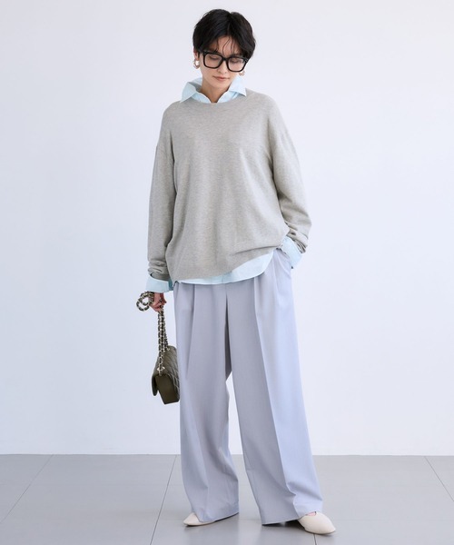 BARNYARDSTORM（バンヤードストーム）の「BARNYARDSTORM / バックボタンニット / ハンドウォッシャブル（ニット/セーター・レディース・ライトグレー/オフホワイト/ブルー・FREE）」の18枚目の写真