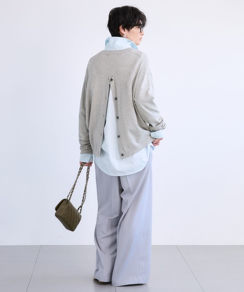 BARNYARDSTORM（バンヤードストーム）の「BARNYARDSTORM / バックボタンニット / ハンドウォッシャブル（ニット/セーター・レディース・ライトグレー/オフホワイト/ブルー・FREE）」の19枚目の写真