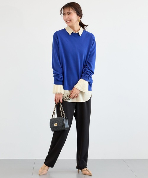 BARNYARDSTORM（バンヤードストーム）の「BARNYARDSTORM / バックボタンニット / ハンドウォッシャブル（ニット/セーター・レディース・ライトグレー/オフホワイト/ブルー・FREE）」の13枚目の写真