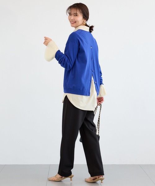 BARNYARDSTORM（バンヤードストーム）の「BARNYARDSTORM / バックボタンニット / ハンドウォッシャブル（ニット/セーター・レディース・ライトグレー/オフホワイト/ブルー・FREE）」の14枚目の写真