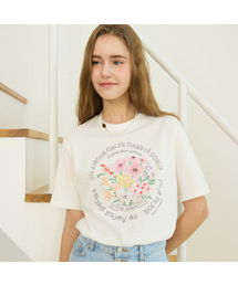 [ノンローカル x ソルチ] ブーケハンドドローイングTシャツ - ホワイト