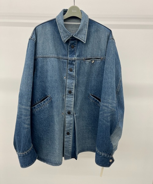 Tamme（タム）の「Tamme DENIM TRUCKER SHIRT (26S0347)（シャツ/ブラウス・メンズ・インディゴブルー/ブラック・1）」の7枚目の写真