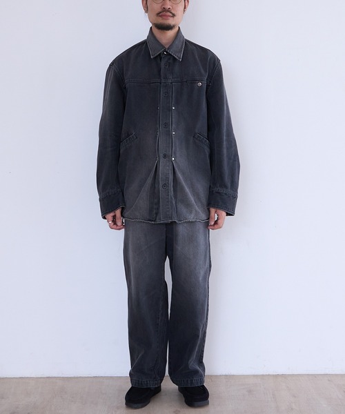 Tamme（タム）の「Tamme DENIM TRUCKER SHIRT (26S0347)（シャツ/ブラウス・メンズ・インディゴブルー/ブラック・1）」の14枚目の写真