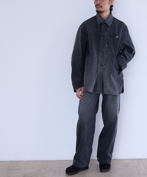 Tamme（タム）の「Tamme DENIM TRUCKER SHIRT (26S0347)（シャツ/ブラウス・メンズ・インディゴブルー/ブラック・1）」の17枚目の写真