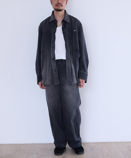 Tamme（タム）の「Tamme DENIM TRUCKER SHIRT (26S0347)（シャツ/ブラウス・メンズ・インディゴブルー/ブラック・1）」の18枚目の写真