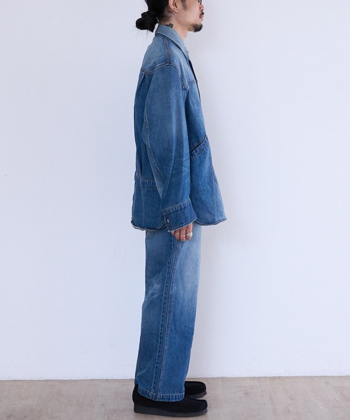 Tamme（タム）の「Tamme DENIM TRUCKER SHIRT (26S0347)（シャツ/ブラウス・メンズ・インディゴブルー/ブラック・1）」の10枚目の写真