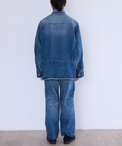 Tamme（タム）の「Tamme DENIM TRUCKER SHIRT (26S0347)（シャツ/ブラウス・メンズ・インディゴブルー/ブラック・1）」の11枚目の写真