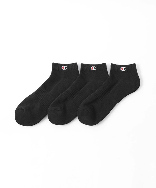 Champion(チャンピオン)の「【3足セット】Champion レディース メンズ Cマーク 消臭糸使用 足底パイル アーチサポート スニーカー丈 ソックス 92897501(ソックス/靴下・メンズ・ブラック/その他3/その他2・S/L/M)」の1枚目の写真