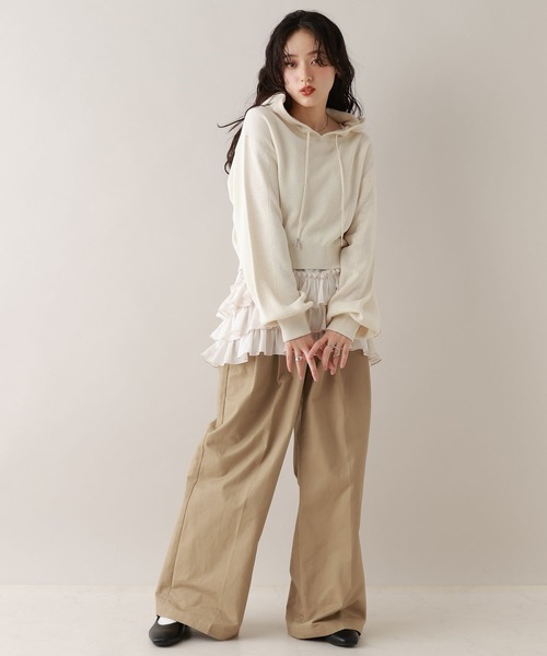 RAGEBLUE(レイジブルー)の「ハイゲージニットショートパーカー(パーカー・レディース・ブラック/ピンク/ホワイト・FREE)」の14枚目の写真