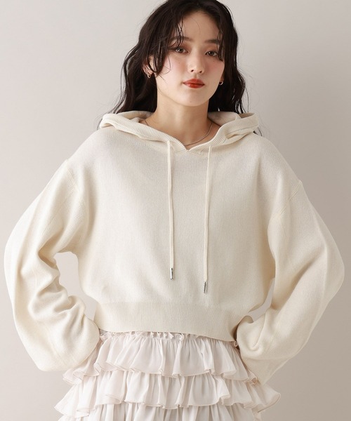 RAGEBLUE(レイジブルー)の「ハイゲージニットショートパーカー(パーカー・レディース・ブラック/ピンク/ホワイト・FREE)」の15枚目の写真