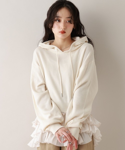 RAGEBLUE(レイジブルー)の「ハイゲージニットショートパーカー(パーカー・レディース・ブラック/ピンク/ホワイト・FREE)」の16枚目の写真