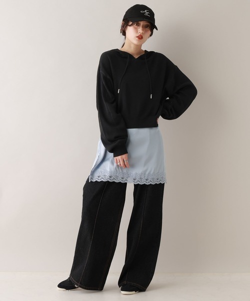 RAGEBLUE(レイジブルー)の「ハイゲージニットショートパーカー(パーカー・レディース・ブラック/ピンク/ホワイト・FREE)」の18枚目の写真