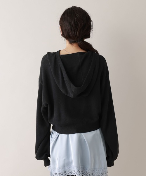 RAGEBLUE(レイジブルー)の「ハイゲージニットショートパーカー(パーカー・レディース・ブラック/ピンク/ホワイト・FREE)」の5枚目の写真