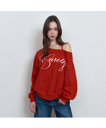 CURETTY（キュリティ）の「C LOGO GRAPHIC OFF-SHOULDER SWEATSHIRT_RED（スウェット）」