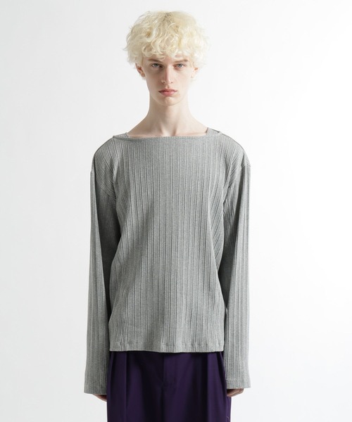 HARE（ハレ）の「ボートネックリブTEE(HARE)（Tシャツ/カットソー・メンズ・ブラック/グレー・FREE）」の13枚目の写真