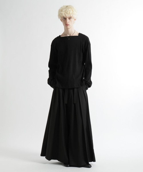 HARE（ハレ）の「ボートネックリブTEE(HARE)（Tシャツ/カットソー・メンズ・ブラック/グレー・FREE）」の4枚目の写真