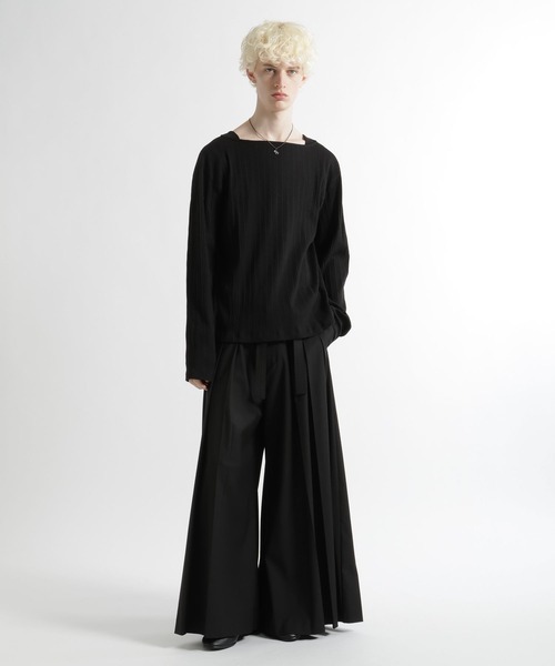 HARE（ハレ）の「ボートネックリブTEE(HARE)（Tシャツ/カットソー・メンズ・ブラック/グレー・FREE）」の5枚目の写真