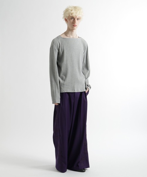 HARE（ハレ）の「ボートネックリブTEE(HARE)（Tシャツ/カットソー・メンズ・ブラック/グレー・FREE）」の7枚目の写真