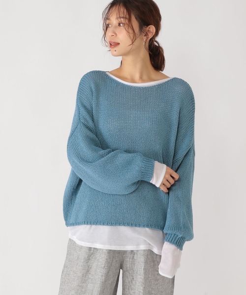 studio CLIP（スタディオクリップ）の「3ゲージリリヤーンニット（ニット/セーター・レディース・ベージュ/イエロー/ブルー/スモーク・FREE）」の3枚目の写真