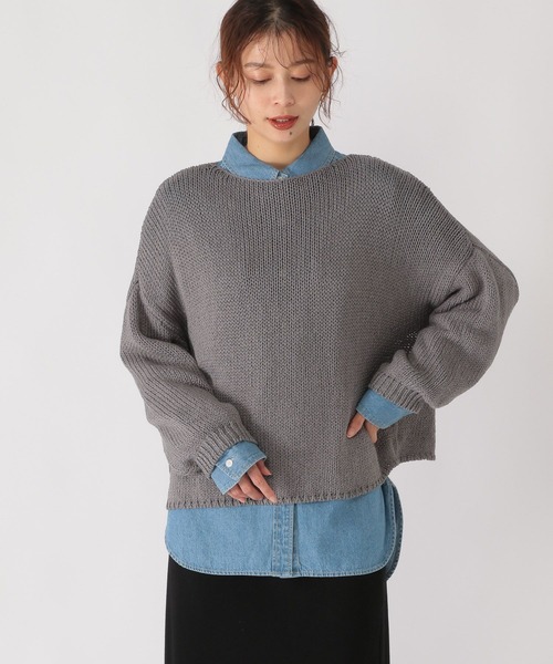 studio CLIP（スタディオクリップ）の「3ゲージリリヤーンニット（ニット/セーター・レディース・ベージュ/イエロー/ブルー/スモーク・FREE）」の5枚目の写真