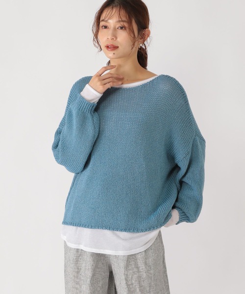 studio CLIP（スタディオクリップ）の「3ゲージリリヤーンニット（ニット/セーター・レディース・ベージュ/イエロー/ブルー/スモーク・FREE）」の17枚目の写真