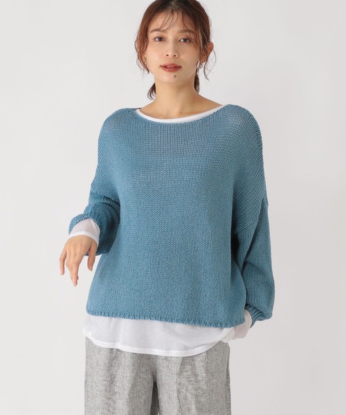 studio CLIP（スタディオクリップ）の「3ゲージリリヤーンニット（ニット/セーター・レディース・ベージュ/イエロー/ブルー/スモーク・FREE）」の18枚目の写真