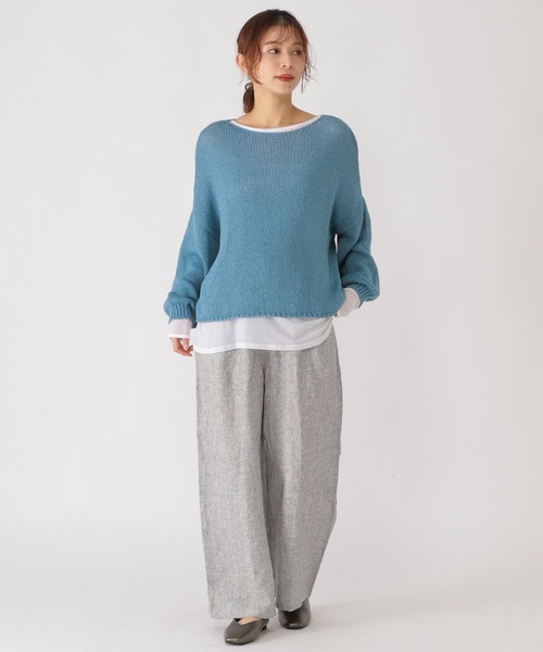 studio CLIP（スタディオクリップ）の「3ゲージリリヤーンニット（ニット/セーター・レディース・ベージュ/イエロー/ブルー/スモーク・FREE）」の19枚目の写真