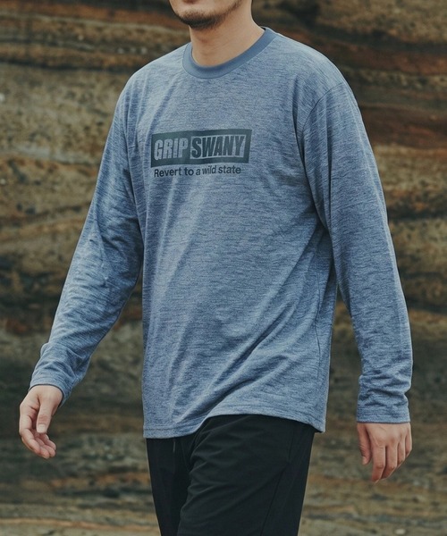 GRIP SWANY（グリップスワニー）の「【GSMCT0008】 BOX LOGO DRY L/S TEE（Tシャツ/カットソー・メンズ・グリーン系その他/ヘザーグレー/ブルー系その他・XL/L/M）」の3枚目の写真