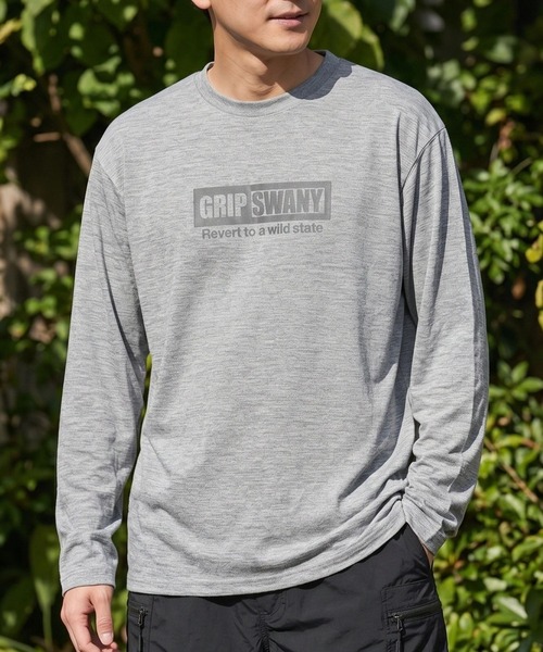 GRIP SWANY（グリップスワニー）の「【GSMCT0008】 BOX LOGO DRY L/S TEE（Tシャツ/カットソー・メンズ・グリーン系その他/ヘザーグレー/ブルー系その他・XL/L/M）」の2枚目の写真