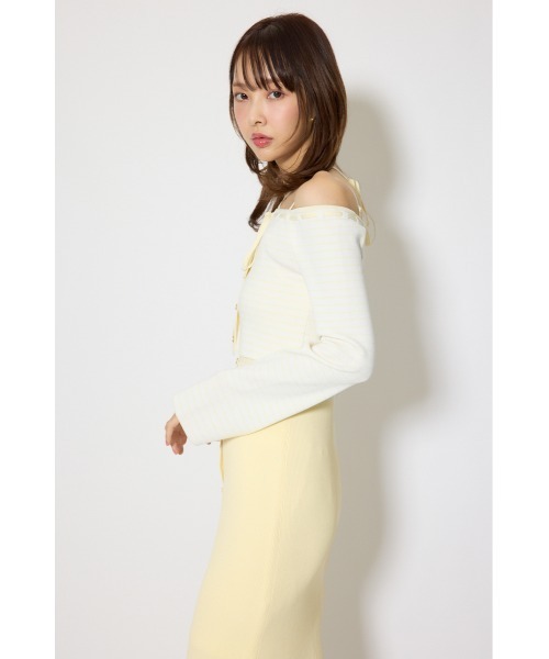 rienda(リエンダ)の「ボーダーカーデセットマーメイドニットワンピース 春服(ワンピース・レディース・イエロー・FREE)」の7枚目の写真