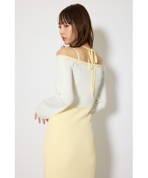 rienda(リエンダ)の「ボーダーカーデセットマーメイドニットワンピース 春服(ワンピース・レディース・イエロー・FREE)」の8枚目の写真