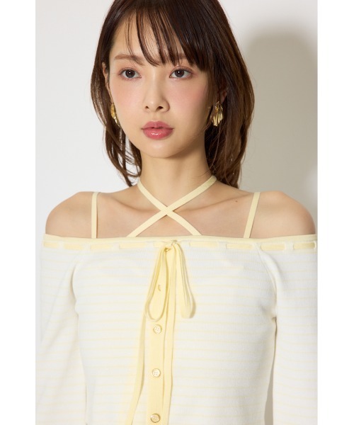 rienda(リエンダ)の「ボーダーカーデセットマーメイドニットワンピース 春服(ワンピース・レディース・イエロー・FREE)」の13枚目の写真