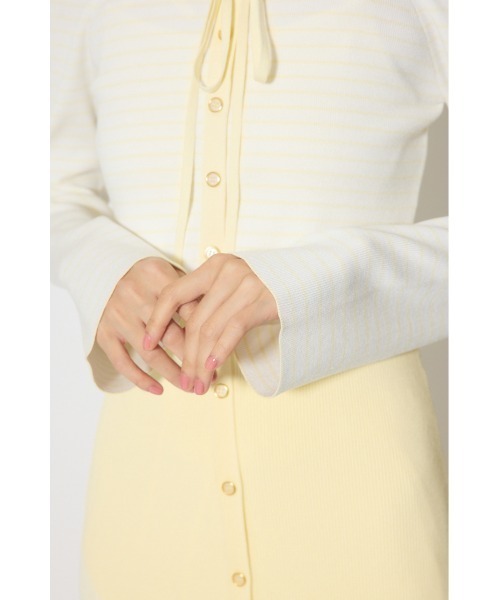 rienda(リエンダ)の「ボーダーカーデセットマーメイドニットワンピース 春服(ワンピース・レディース・イエロー・FREE)」の18枚目の写真