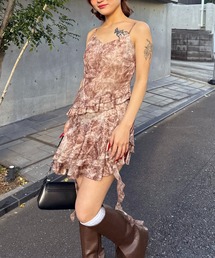 ティアードデザインイレヘムキャミワンピース
