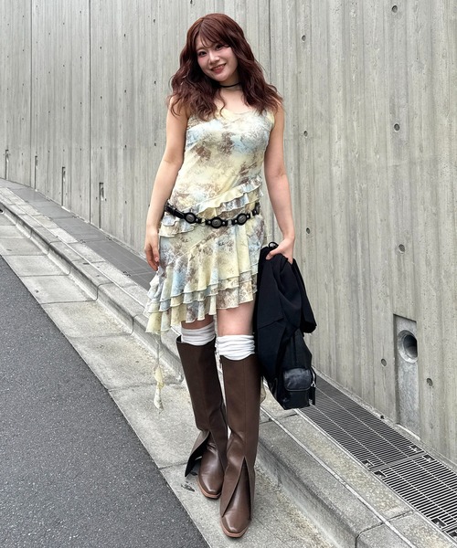 SPIRALGIRL(スパイラルガール)の「ティアードデザインイレヘムキャミワンピース(ワンピース・レディース・ブラウン/イエロー/ブラック・FREE)」の20枚目の写真