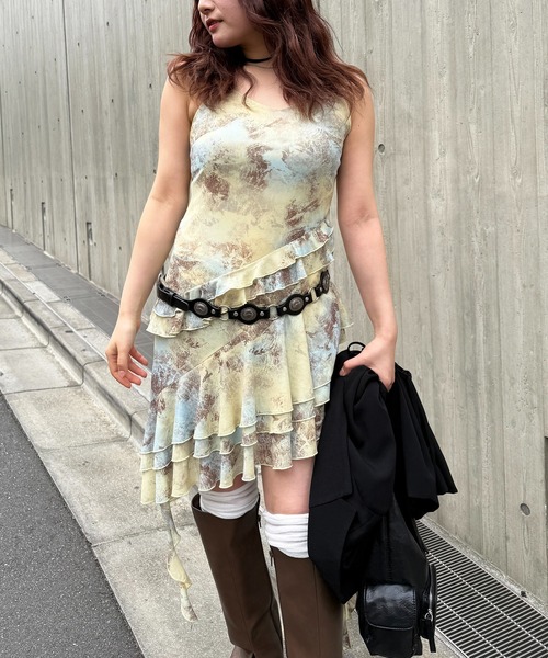 SPIRALGIRL(スパイラルガール)の「ティアードデザインイレヘムキャミワンピース(ワンピース・レディース・ブラウン/イエロー/ブラック・FREE)」の21枚目の写真