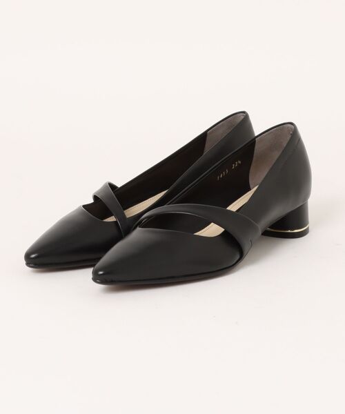 MACKINTOSH LONDON(マッキントッシュ ロンドン)の「ポインテッドトゥアシンメトリーストラップパンプス(パンプス・レディース・ベージュ/ブラック・22.5cm/23.0cm/23.5cm/24.0cm/24.5cm)」の1枚目の写真