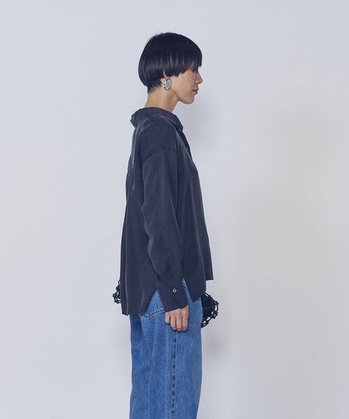 1er Arrondissement(プルミエアロンディスモン)の「【新色】キュプラフィブリルレギュラーカラーシャツ(シャツ/ブラウス・レディース・カーキ/ブラウン系その他4・36/38)」の3枚目の写真