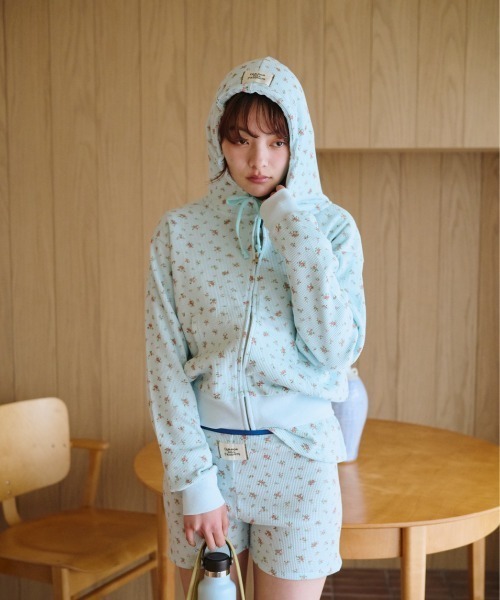 小さなお花畑のジップフーディ、芽心／common gull products 小さなお花畑のジップフーディ、芽心（Tシャツ/カットソー）｜common