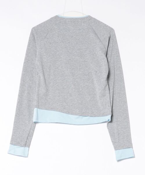 Ritzy(リッツィー)の「胸リボン柄 フェイクレイヤードデザイン ロングスリーブTシャツ(Tシャツ/カットソー・レディース・グレー・M)」の4枚目の写真