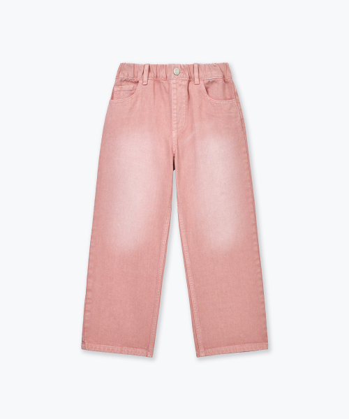 MUSINSA STANDARD KIDS（ムシンサスタンダードキッズ）の「ピグメントワイドデニムパンツ[コーラル]（デニムパンツ・レディース・その他・110/120/130/140/150/160）」の3枚目の写真