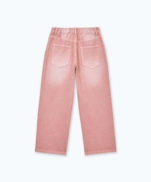 MUSINSA STANDARD KIDS（ムシンサスタンダードキッズ）の「ピグメントワイドデニムパンツ[コーラル]（デニムパンツ・レディース・その他・110/120/130/140/150/160）」の4枚目の写真