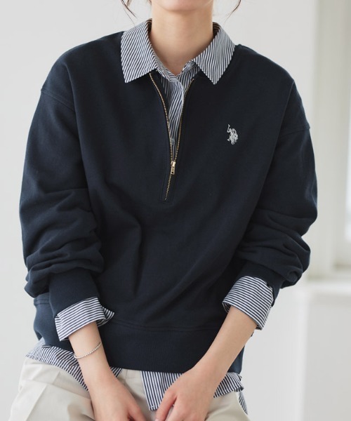 U.S.POLO ASSN.】ハーフジップスウェット（スウェット）｜U.S. POLO