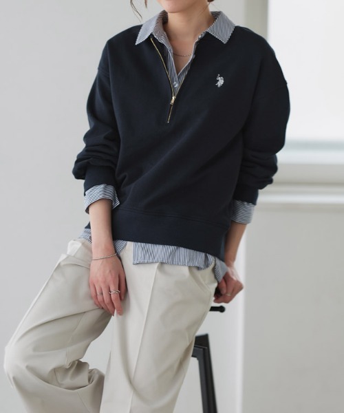 U.S.POLO ASSN.】ハーフジップスウェット（スウェット）｜U.S. POLO