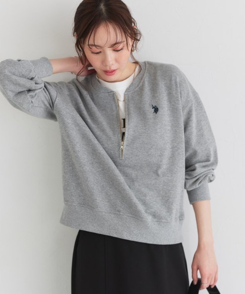 U.S. POLO ASSN.(ユーエスポロアッスン)の「U.S. POLO ASSN. ハーフジップスウェット(スウェット・レディース・オフホワイト/杢グレー/ネイビー・L/M)」の11枚目の写真