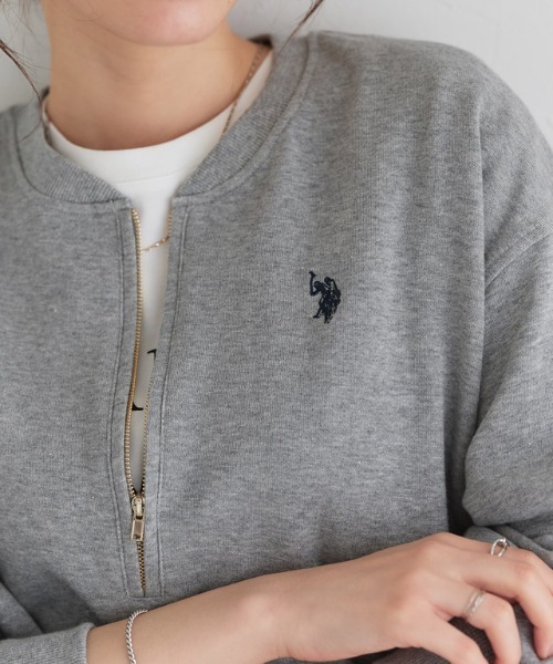 U.S. POLO ASSN.(ユーエスポロアッスン)の「U.S. POLO ASSN. ハーフジップスウェット(スウェット・レディース・オフホワイト/杢グレー/ネイビー・L/M)」の12枚目の写真