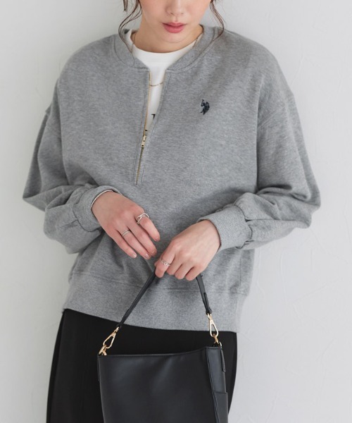 U.S. POLO ASSN.(ユーエスポロアッスン)の「U.S. POLO ASSN. ハーフジップスウェット(スウェット・レディース・オフホワイト/杢グレー/ネイビー・L/M)」の13枚目の写真